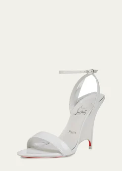 Christian Louboutin100mm Zeezeenella Patent Leather Wedge Sandals