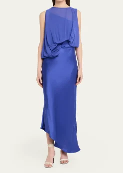 Christopher EsberCumulus Draped Sleeveless Midi Dress