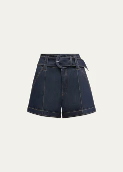 Cinq a SeptAldi Belted Denim Shorts