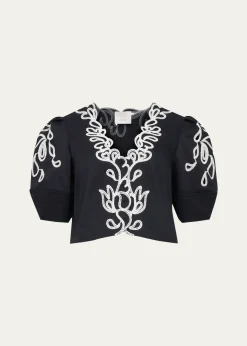Cinq a SeptBellara Embroidered Paisley Bloom Top