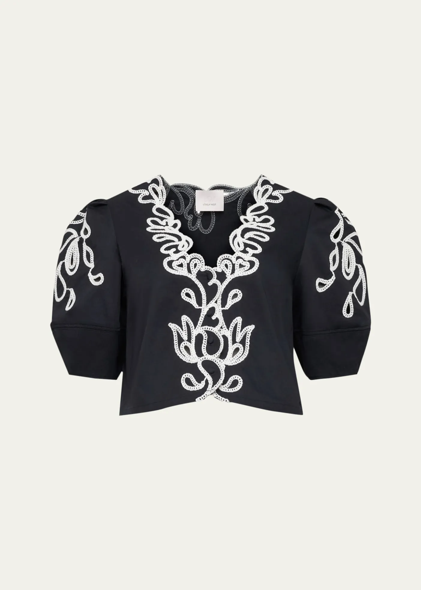 Cinq a SeptBellara Embroidered Paisley Bloom Top