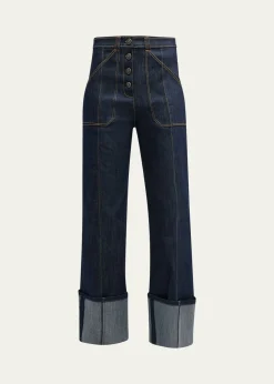 Cinq a SeptBenji Cuffed Ankle Topstitched Denim Pants