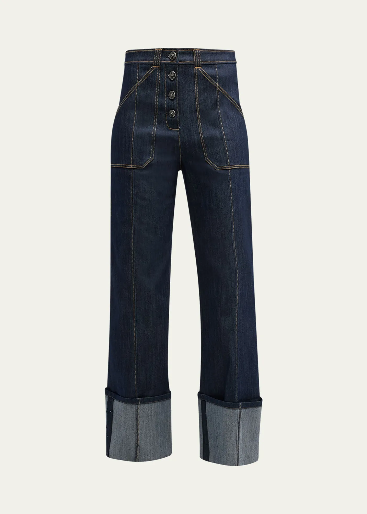 Cinq a SeptBenji Cuffed Ankle Topstitched Denim Pants