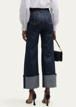 Cinq a SeptBenji Cuffed Ankle Topstitched Denim Pants