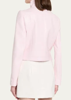 CourregesTextured Vinyl Crop Jacket