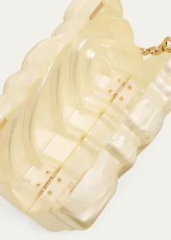 Cult GaiaAura Sculptural Marbled Acrylic Clutch Bag