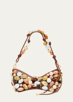 Cult GaiaMercier Multicolor Stone Leather Shoulder Bag