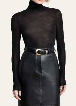 DehancheColette Gold-Tone Buckle Leather Belt
