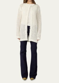 Diane von FurstenbergCelestina Fringed Open-Stitch Cardigan