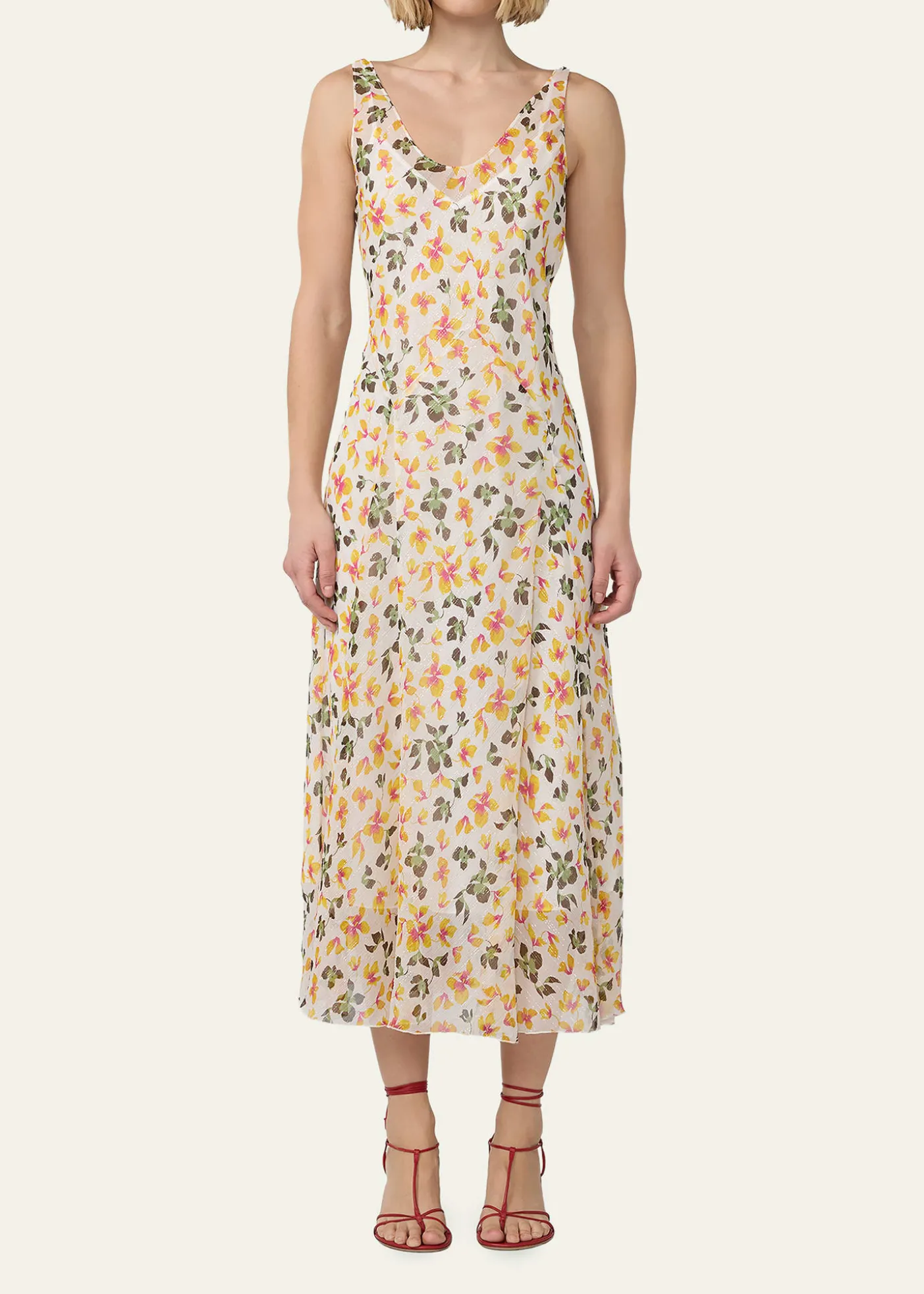 Diane von FurstenbergJules Shimmer Floral-Print Midi Dress