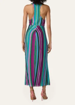 Diane von FurstenbergZella Striped Twist-Front Plunging Midi Dress