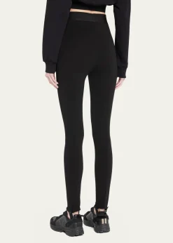 Dolce&GabbanaBranded Elastic High-Waist Leggings w/ Detachable Stirrups