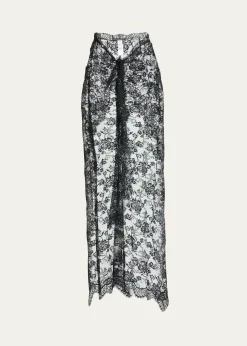 Dolce&GabbanaChantilly Lace Scallop Maxi Skirt