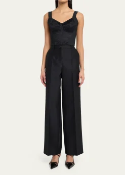 Dolce&GabbanaLace Jacquard Crop Bustier Top