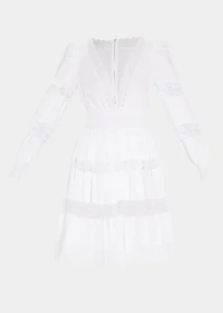 Dolce&GabbanaLace Panel Smocked Fit-&-Flare Dress