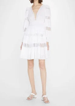 Dolce&GabbanaLace Panel Smocked Fit-&-Flare Dress