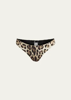 Dolce&GabbanaLeopard-Print Bikini Bottoms