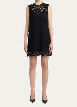 Dolce&GabbanaSleeveless Floral Lace A-Line Dress