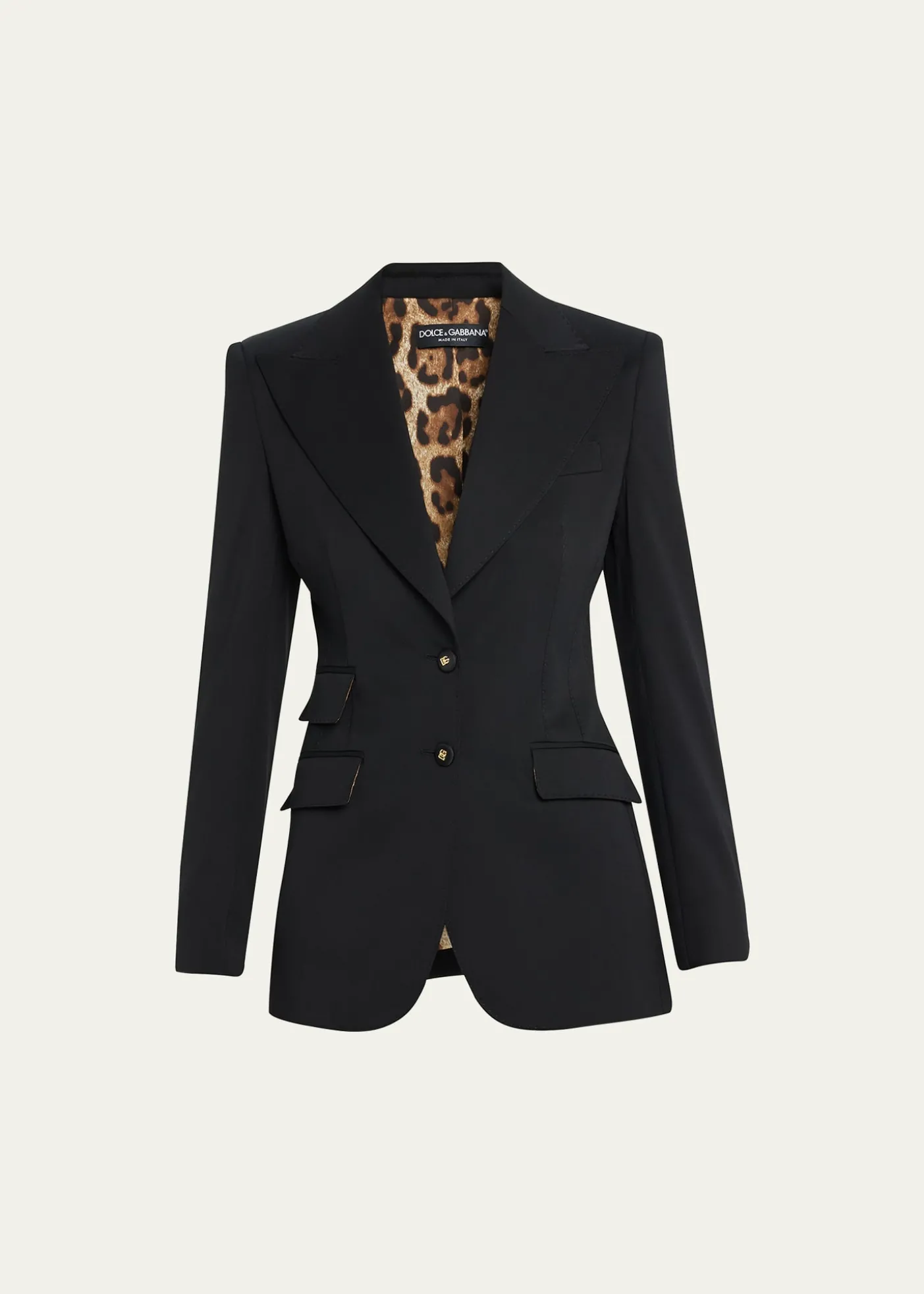 Dolce&GabbanaWool Blazer Jacket w/ Button Detail