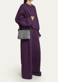 Dries Van NotenCroc-Embossed Leather Top-Handle Bag