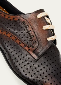 Dries Van NotenPerforated Leather Lace-Up Loafers