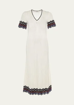 EresLuna Chevron Striped Knit Maxi Dress