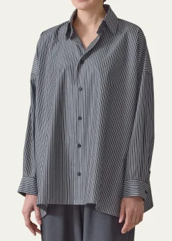 EskandarA-Line Striped Cotton Shirt