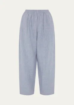 EskandarMelange Linen Japanese Trousers