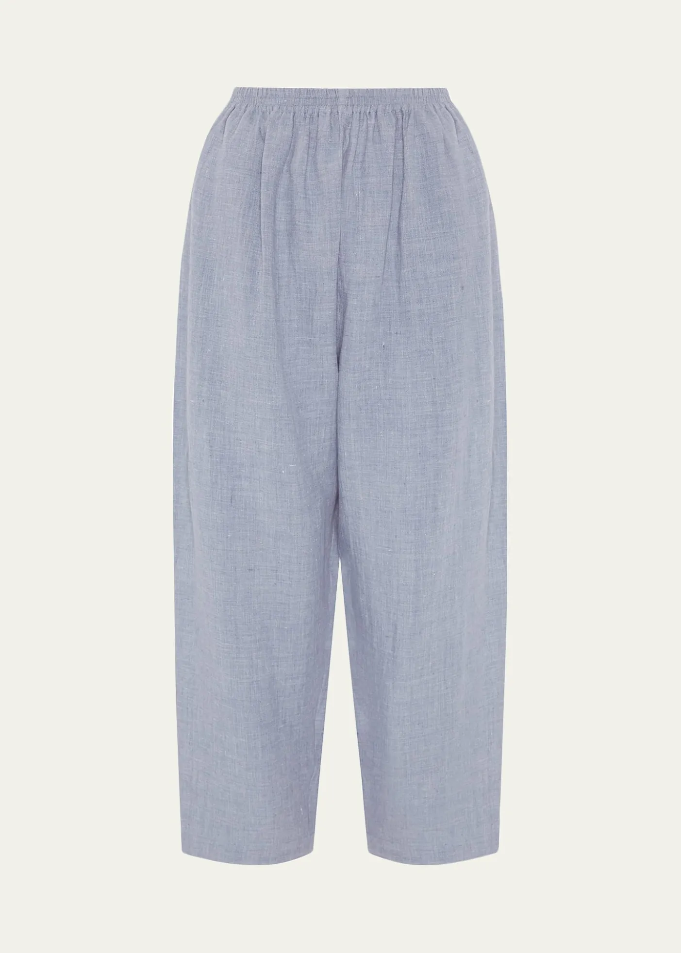 EskandarMelange Linen Japanese Trousers