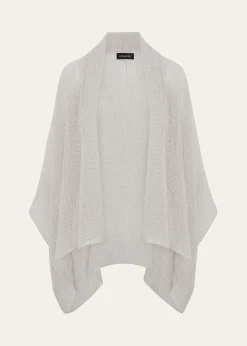 EskandarWide Short Sleeve Scrunch Shawl Collar Jacket - Mid Plus Length