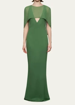 Et OchsReese Draped Cutout Mermaid Gown