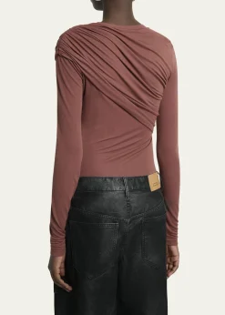 Etoile Isabel MarantDressi Draped Long-Sleeve Top