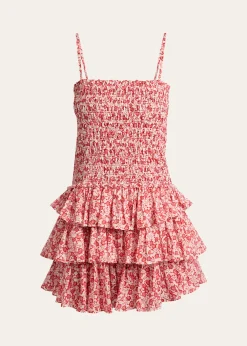 Etoile Isabel MarantElodie Floral-Print Smocked Ruffle Mini Dress