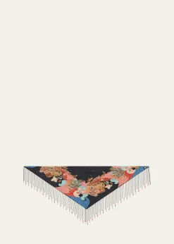 EtroEmbroidered Paisley-Print Fringe Scarf