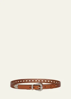 EtroOpenwork Leather Belt