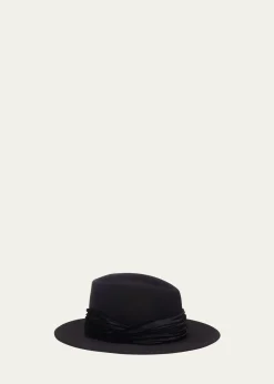 Eugenia KimBlaine Wool Fedora Hat w/ Velvet Band