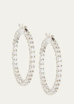 Fantasia by DeSerioLarge Cubic Zirconia Hoop Earrings, 3.2 TCW