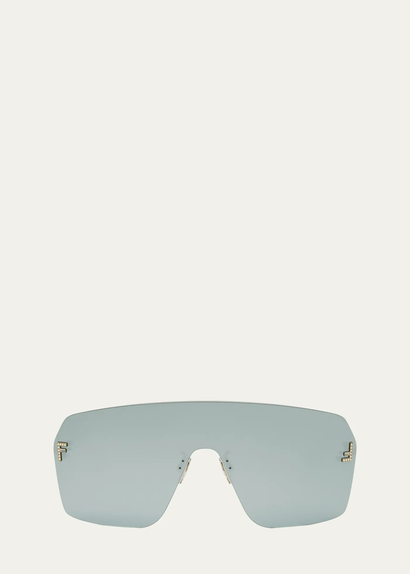 FendiCrystal FF Metal Shield Sunglasses