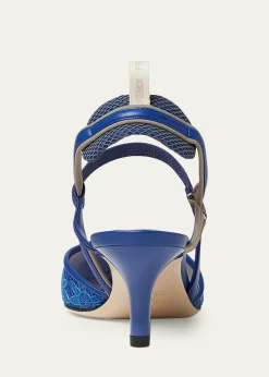 Fendi55mm Colibri Floral Lace Slingback Pumps