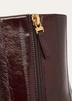 Fendi95mm Eel Leather Curved Heel Booties
