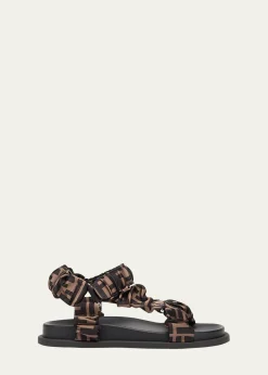 FendiRuched Logo Hiking Sporty Sandals