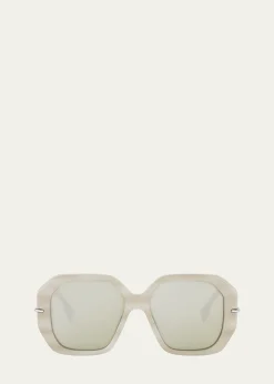 FendiSelleria Square Acetate Sunglasses