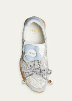 FendiWave Pulse Mixed-Media Low-Top Sneakers