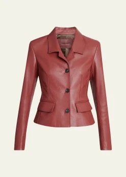 FerragamoCervo Single-Breasted Leather Jacket