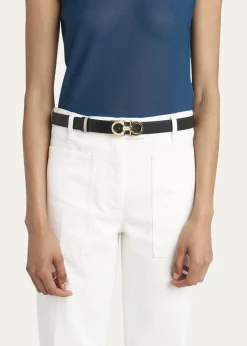 FerragamoMediterranean Gancini Leather Skinny Belt