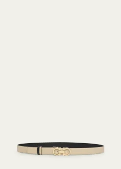 FerragamoMediterranean Gancini Leather Skinny Belt