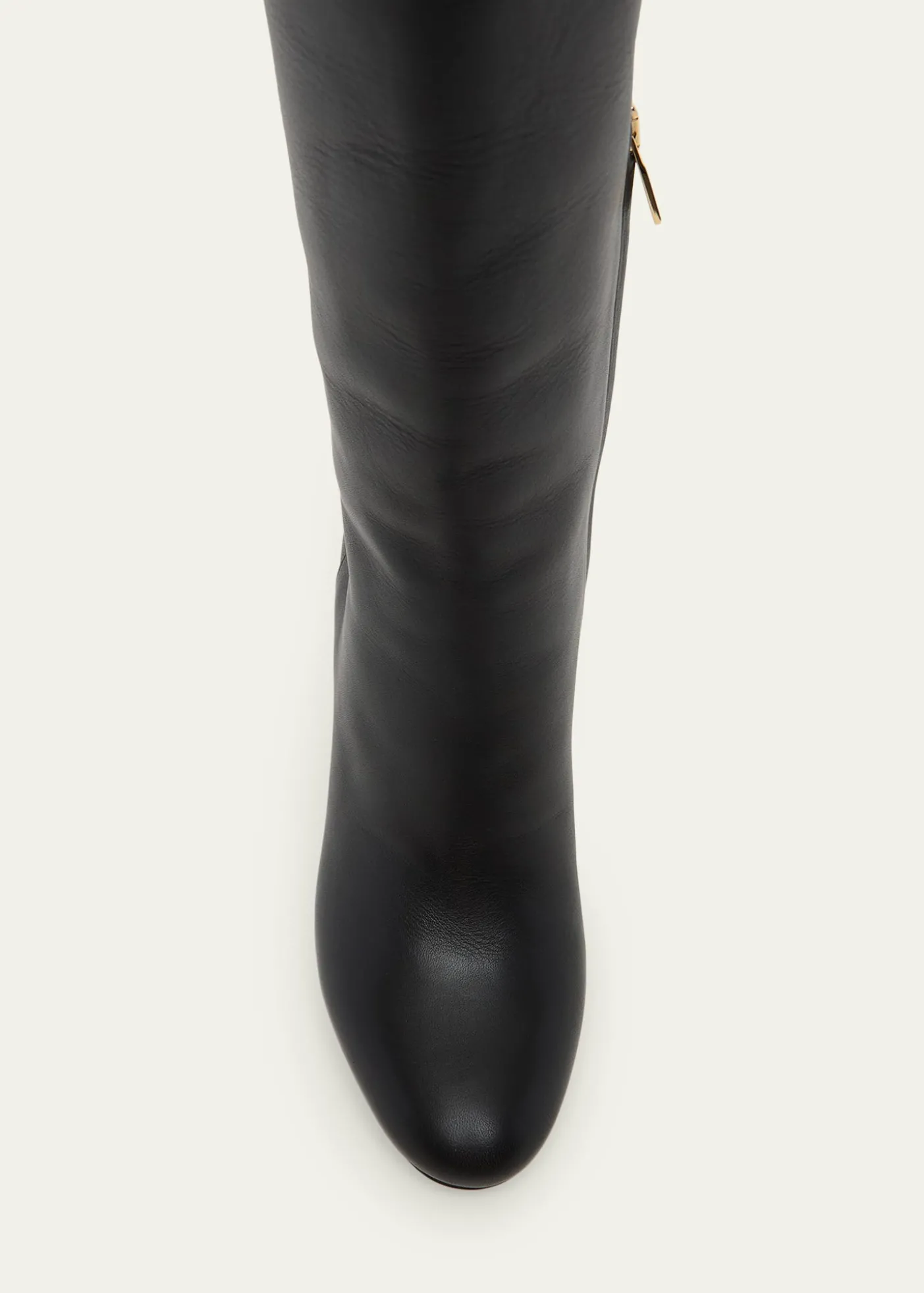 Ferragamo95mm Nylu Leather Knee-High Boots