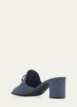 Ferragamo55mm Rexy Denim Mule Sandals