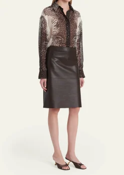 FerragamoNappa Leather Pencil Skirt
