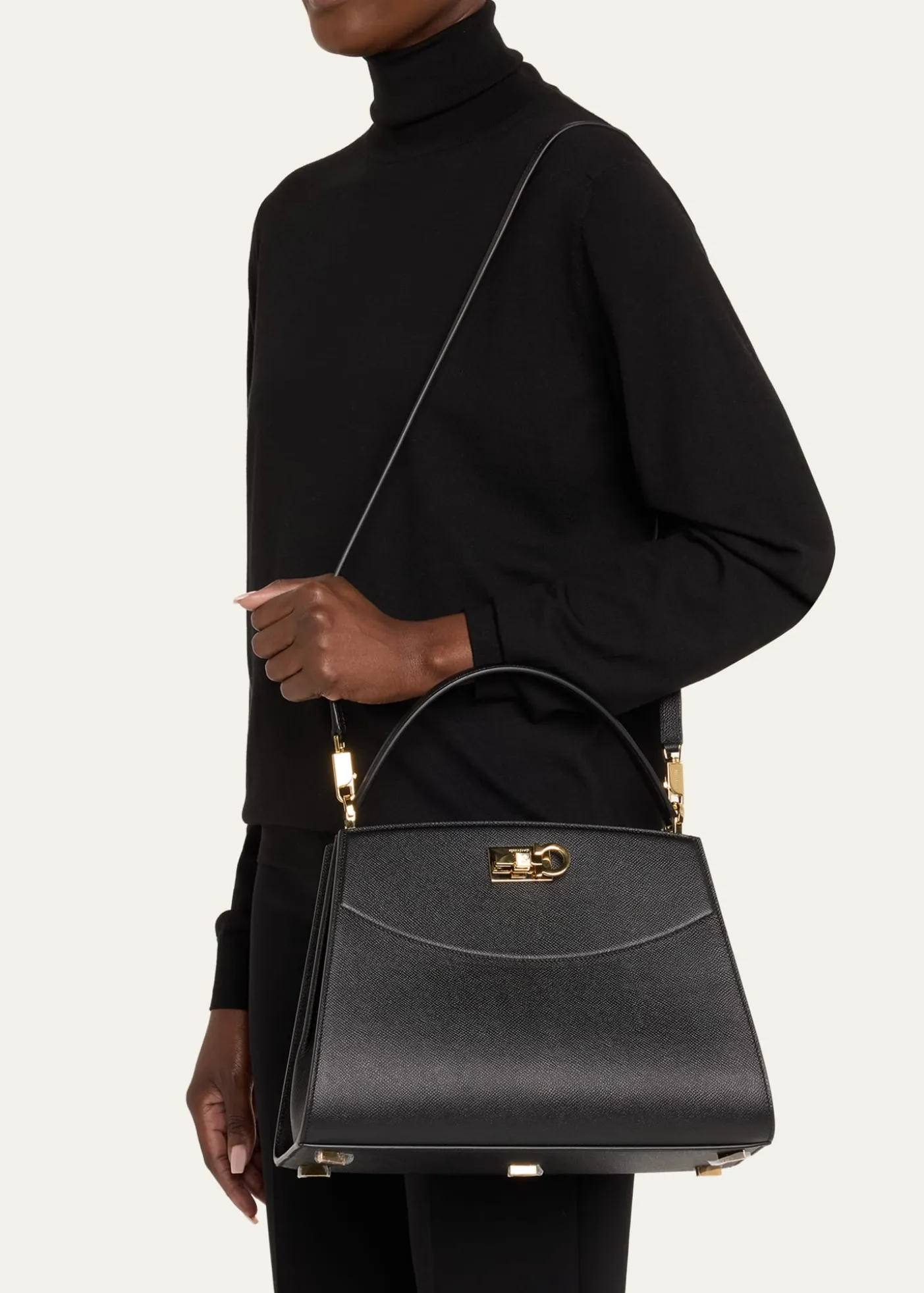 FerragamoNew Studio Box Medium Top Handle Bag